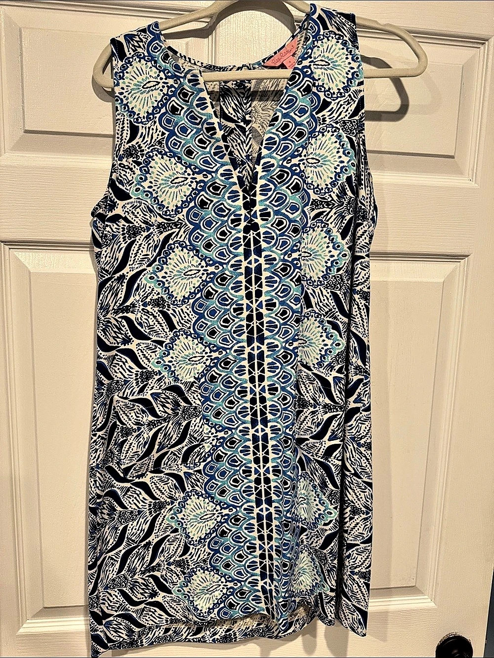 Lilly Pulitzer Kelby Stretch Shift Dress Blue & White size 4